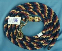 Nylon Lead Rope - Multi-Color -Equestrian Supplie Store 114408 033 nylon lead rope burgundy navy tan 87553 37192.1527294821