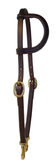 Berlin Custom Leather Slide Ear Headstall - Snaps At Bit Ends