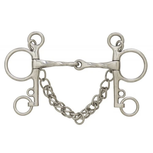 Centaur Slow Twist Jointed Pelham 5" Cheeks 3 Centaur Slow Twist Jointed Pelham 5" Cheeks