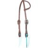 Martin Saddlery Antique Dots & Turquoise Ties One Ear Headstall -Equestrian Supplie Store antique dots 1ear headstall chocolate hf19atd martin saddlery 07505.1560987045