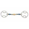 Shires Blue Sweet Iron Bevel With Roller Link -Equestrian Supplie Store blue sweet iron roller bevel 6356 shires 83022.1632954417