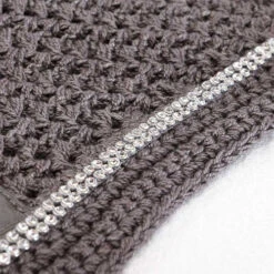 Kavalkade Crystal Fly Bonnet -Equestrian Supplie Store crystal fly bonnet dark gray detail 36103 DK.GRAY kavalkade 00688.1621107288