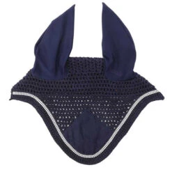 Kavalkade Crystal Fly Bonnet -Equestrian Supplie Store crystal fly bonnet navy front 36103 NAVY kavalkade 75599.1621107259