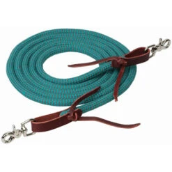 Weaver Leather Weaver EcoLuxe Round Trail Rein 9 Weaver Leather Weaver EcoLuxe Round Trail Rein -Equestrian Supplie Store ecoluxe round trail rein turquoise charcoal 353260 weaver 20301.1673480383