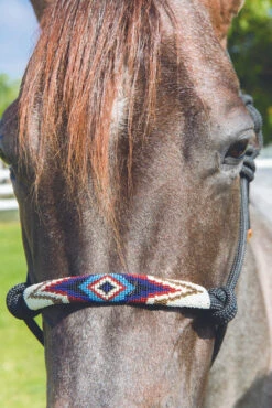 Professional's Choice Beaded Rope Halter & 10 Ft Lead -Equestrian Supplie Store hrb black turq beaded halter 73270 76901.1527298962