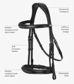 LeMieux Kudos Competition Bridle -Equestrian Supplie Store kudos competition bridle black features IT02645007 lemieux 53354.1689278101