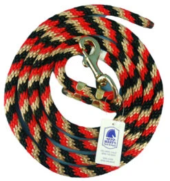 Nylon Lead Rope - Multi-Color -Equestrian Supplie Store lead rope red black tan 05554.1597953951