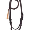 BLR Rawhide Trim Round One Ear Headstall -Equestrian Supplie Store rawhide round 1 ear hs dark 2294 DK buffalo leather 22418.1647369660