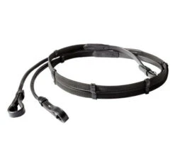 Kavalkade Rolled Rubberized Reins With Stops -Equestrian Supplie Store rolled ruberized reins stops black hero 223 12 black kavalkade 40178.1680906474