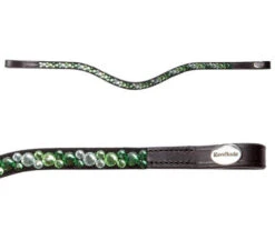 Kavalkade Sparkle Curved Browband -Equestrian Supplie Store sparkle green curved brow black green hero 202 15 blk green kavalkade 63505.1680800639