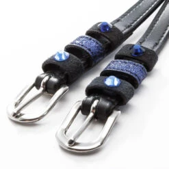 Kavalkade Crystal Leather Spur Straps -Equestrian Supplie Store spur strap grey blk ocean detail 668 07 kavalkade 12786.1685496503