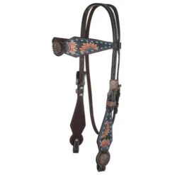 Circle Y Sunflower Buckstitch Brow Headstall -Equestrian Supplie Store sunflower buckstitch hs walnut hero X0128 3001 circle y 68945.1665530999