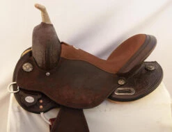 Circle Y KK Swift Barrel Saddle 1522 11 Circle Y KK Swift Barrel Saddle 1522 -Equestrian Supplie Store swift barrel saddle left closeup 1522 circle y 95323.1572395985
