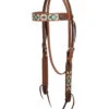 Turquoise Cross Aztec Brow Headstall -Equestrian Supplie Store tc aztec brow hs light oil 45007 01 00 weaver 32261.1668132173