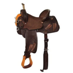 Reinsman Team Camarillo Fine Feathers Barrel Saddle -Equestrian Supplie Store team camarillo feathers barrel saddle chocolate 4233 340CN 05 reinsman 86189.1574277692