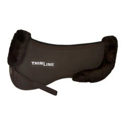 ThinLine Trifecta Half Pad With Sheepskin Rolls -Equestrian Supplie Store trifecta with rolls half pad brown side 7416 DB thinline 21505.1626814679