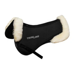 ThinLine Trifecta Half Pad With Sheepskin Rolls -Equestrian Supplie Store trifecta with rolls half pad natural side 7416 thinline 26336.1626814667