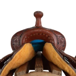 Alamo Saddlery TTBS Barrel Saddle -Equestrian Supplie Store ttbs barrel brown turquoise front TTBS alamo 07833.1650485393