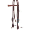 Weaver Leather Weaver Turquoise Flower Slim Brow Headstall -Equestrian Supplie Store turquoise flower slim brow hs brown turquoise 10036 03 06 weaver 74935.1668883501