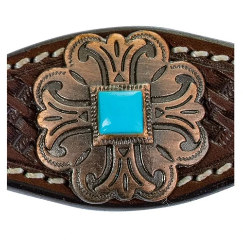 Circle Y Turquoise Round Up Futurity Brow Headstall 3 Circle Y Turquoise Round Up Futurity Brow Headstall