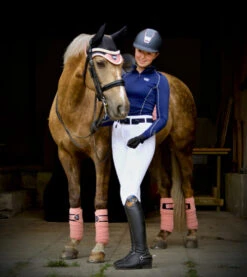 Woof Wear Vision Ergonomic Fly Veil -Equestrian Supplie Store vision fly veil rose gold lifestyle 11 2197M BKRG woof wear 37754.1625689269